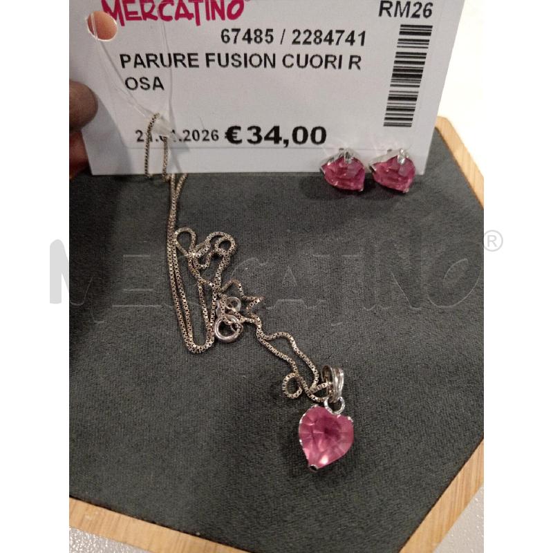 PARURE FUSION CUORI ROSA | Mercatino dell'Usato Roma eur 1