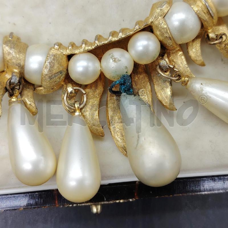 PARURE KRAMER PERLE FOGLIE DOR | Mercatino dell'Usato Roma eur 4
