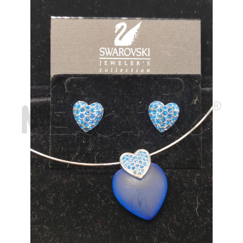 PARURE SWAROVSKI COLLANA CUORE BLU +ORECC CUORI | Mercatino dell'Usato Roma eur 3