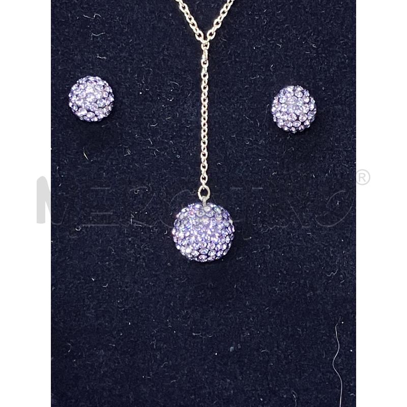 PARURE SWAROVSKI PALLE LILLA BRILL | Mercatino dell'Usato Roma eur 3