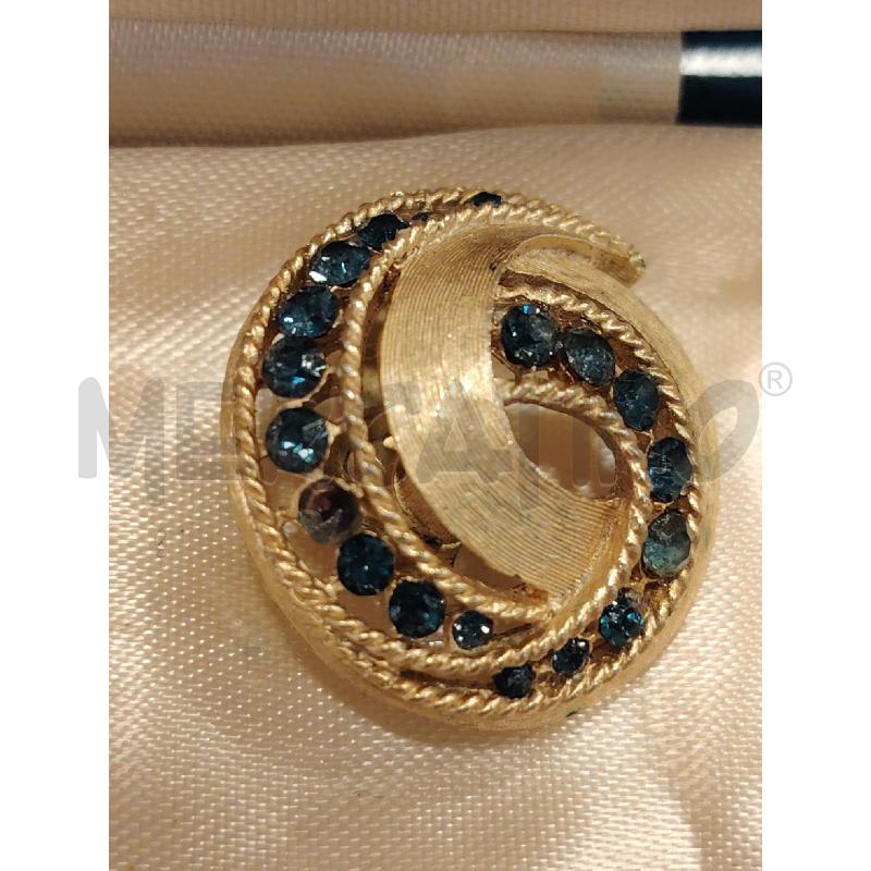 PARURE TRIFARI FIOCCO DOR + ORECCHINI STRASS BLU | Mercatino dell'Usato Roma eur 3