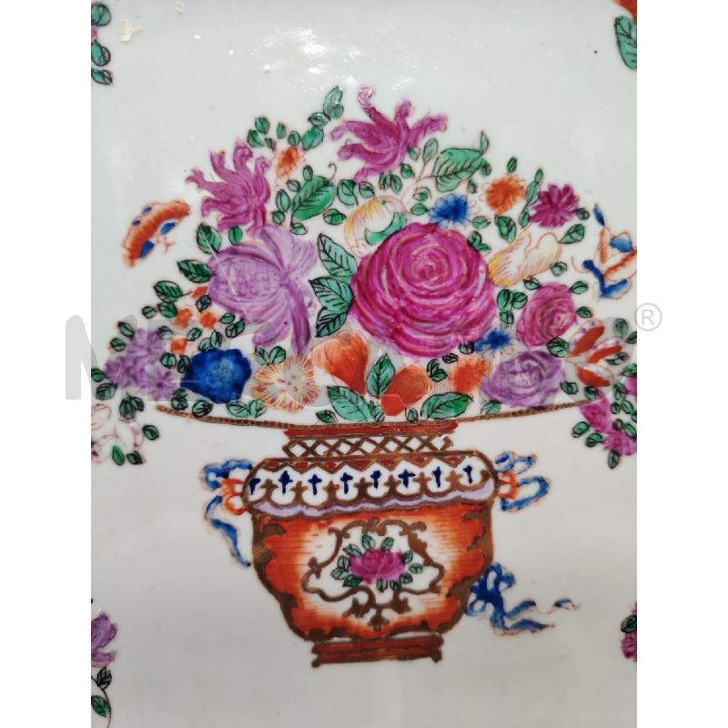 PIATTO VASO FIORI DIPINTI B BLU | Mercatino dell'Usato Roma eur 2