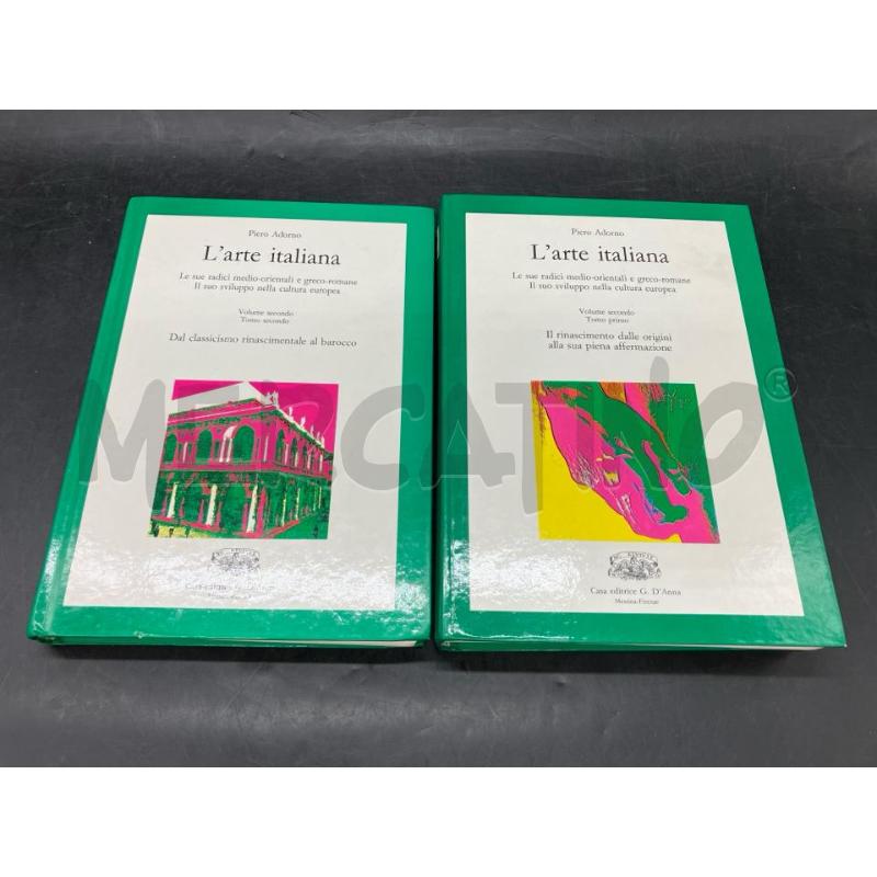 PIERO ADORNO L'ARTE ITALIANA VOLUME SECONDO 2 VOLUMI | Mercatino dell'Usato Roma eur 2