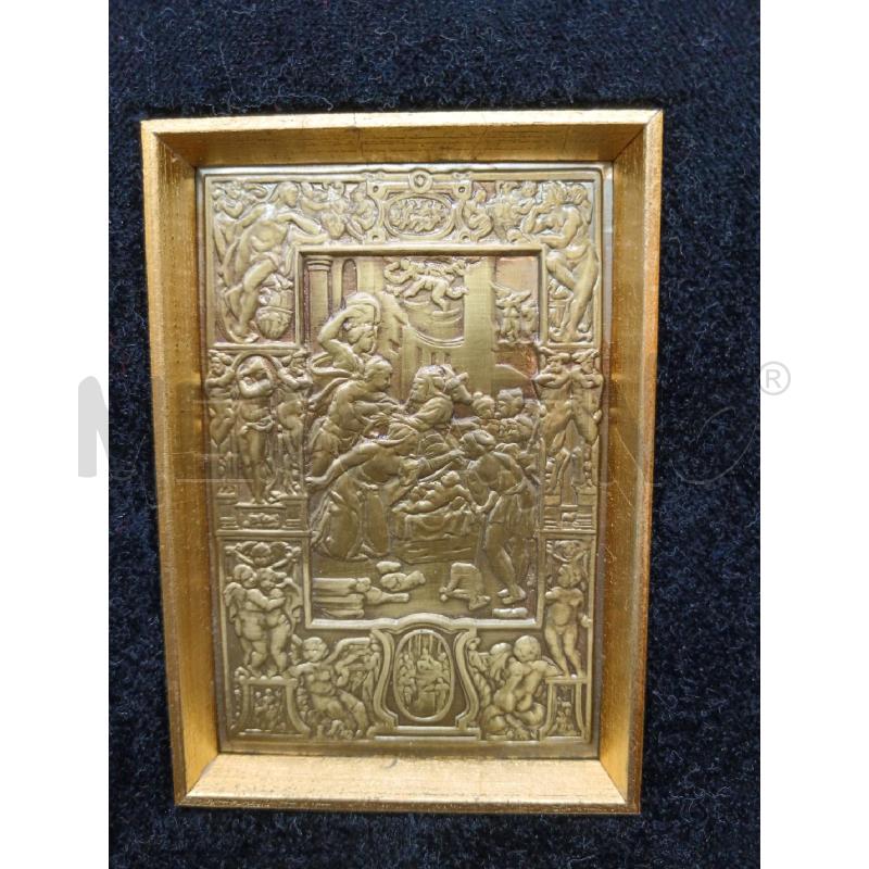 PLACCA BRONZO DOR SCENA OMAGGIO DEI RE | Mercatino dell'Usato Roma eur 2