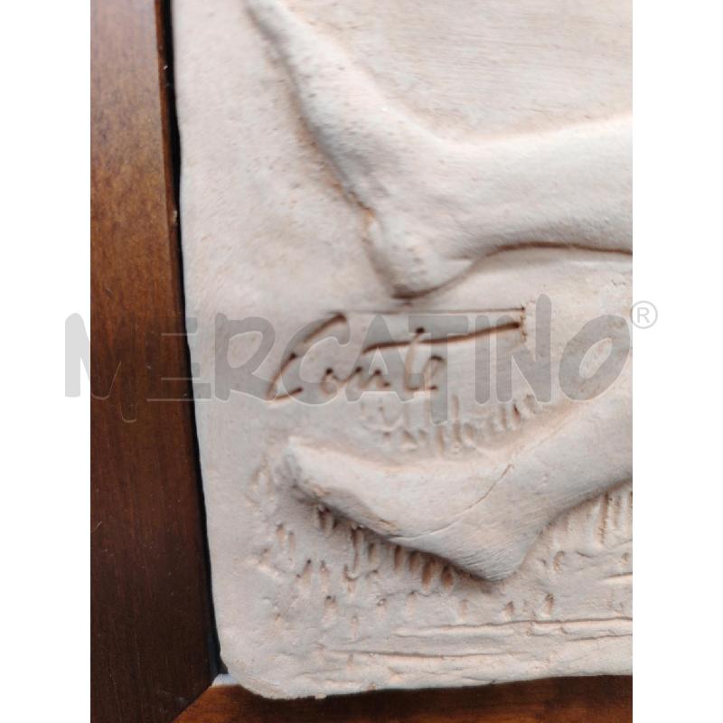  PLACCA TERRACOTTA RILIEVO DONNA  AFIRMA G. CONTE  | Mercatino dell'Usato Roma eur 2