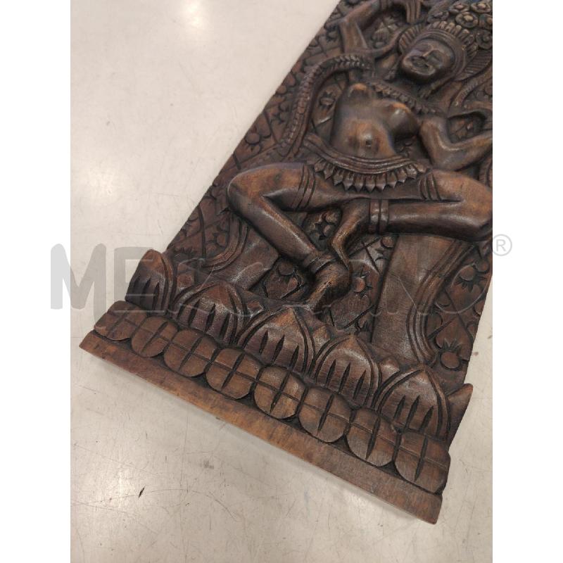 PLACCA  LEGNO CAMBOGIANA DONNA DANZANTE | Mercatino dell'Usato Roma eur 3