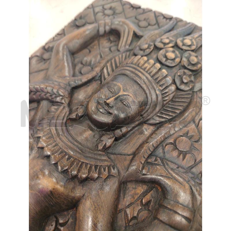 PLACCA  LEGNO CAMBOGIANA DONNA DANZANTE | Mercatino dell'Usato Roma eur 5