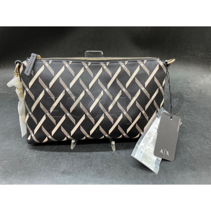 POCHETTE ARMANI EXCHANGE NERO LOGHI CHAIN DOR  | Mercatino dell'Usato Roma eur 2