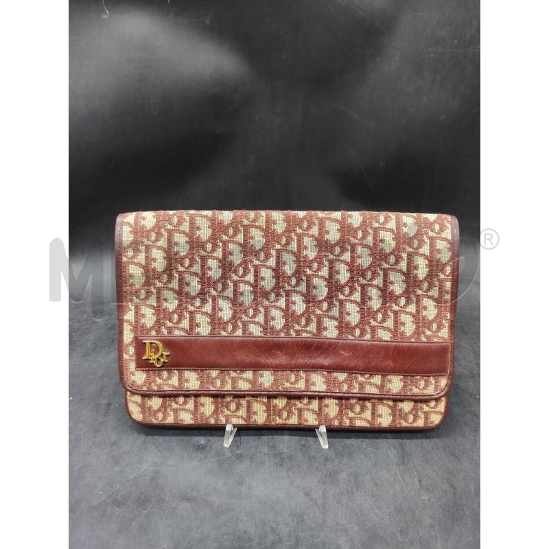 POCHETTE DIOR TESSUTO OBLIQUE BORDEAUX | Mercatino dell'Usato Roma eur 1