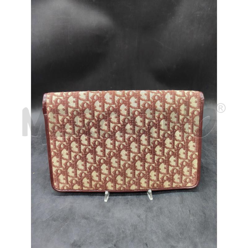 POCHETTE DIOR TESSUTO OBLIQUE BORDEAUX | Mercatino dell'Usato Roma eur 2