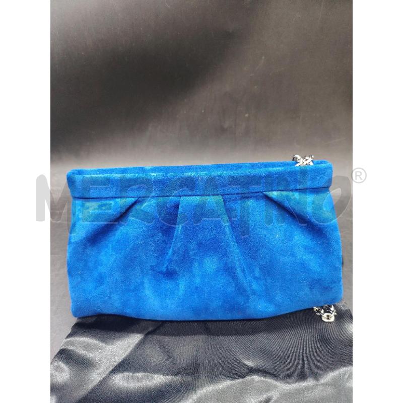 POCHETTE JIMMY CHOO SCAMOS BLU  | Mercatino dell'Usato Roma eur 3
