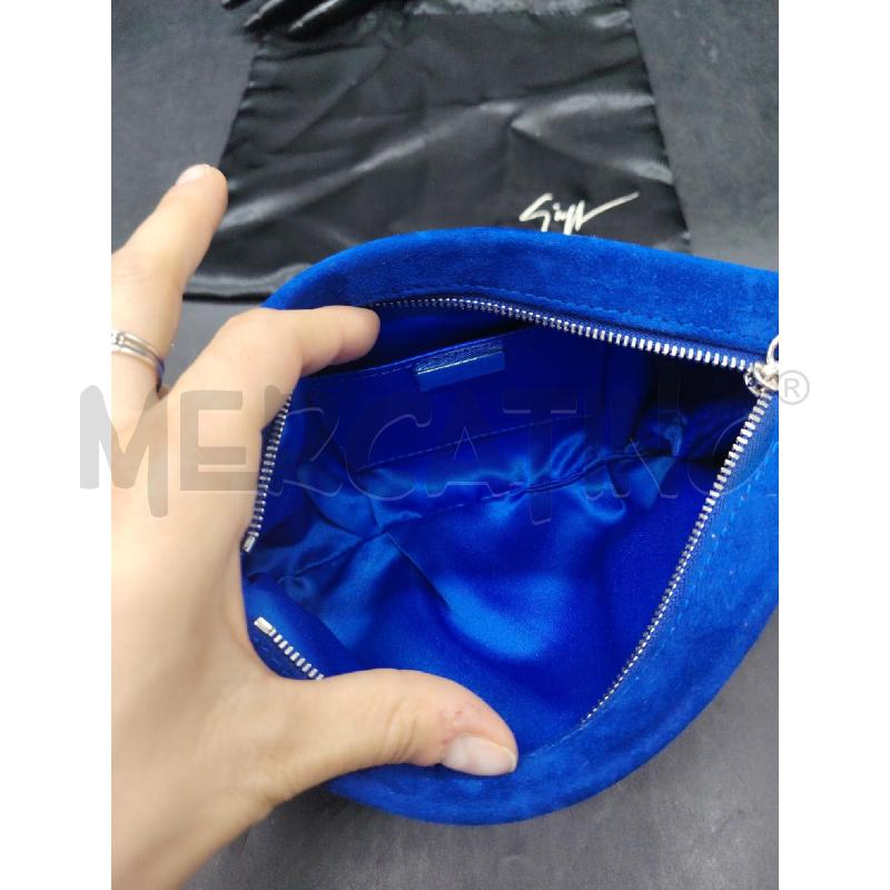 POCHETTE JIMMY CHOO SCAMOS BLU  | Mercatino dell'Usato Roma eur 4