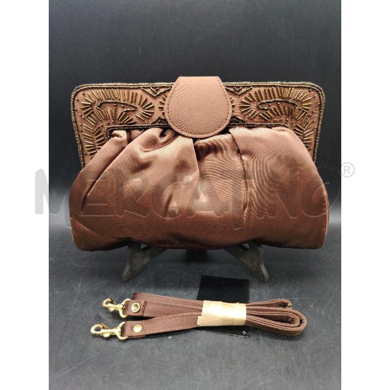 POCHETTE LA NUIT FENNEC MARRONE PERLINE | Mercatino dell'Usato Roma eur 1