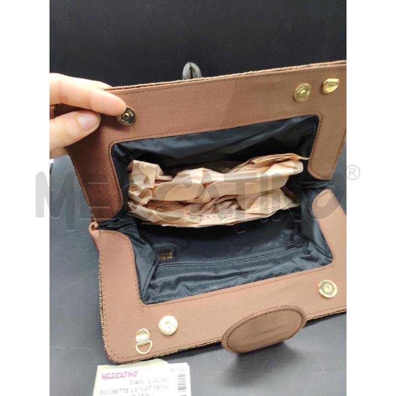 POCHETTE LA NUIT FENNEC MARRONE PERLINE | Mercatino dell'Usato Roma eur 3