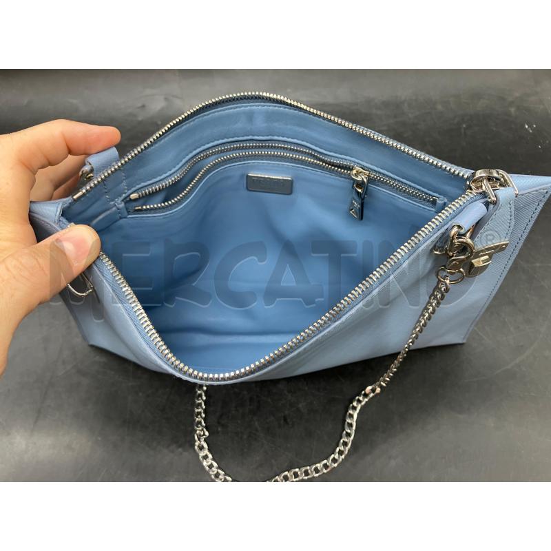 POCHETTE PRADA PELLE SAFFIANO LUX CEL ASTRALE  | Mercatino dell'Usato Roma eur 4