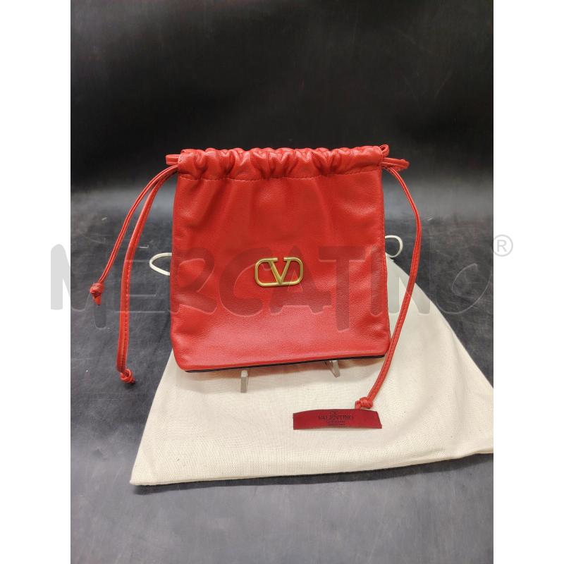 POCHETTE SECCHIELLO VALENTINO GARAVANI ROSSO V DOR | Mercatino dell'Usato Roma eur 1