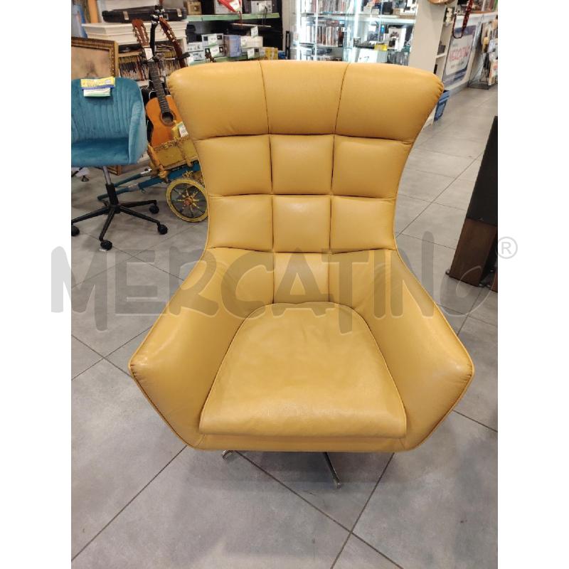 POLTRONA CALIA JACOB PELLE GIALLA | Mercatino dell'Usato Roma eur 1