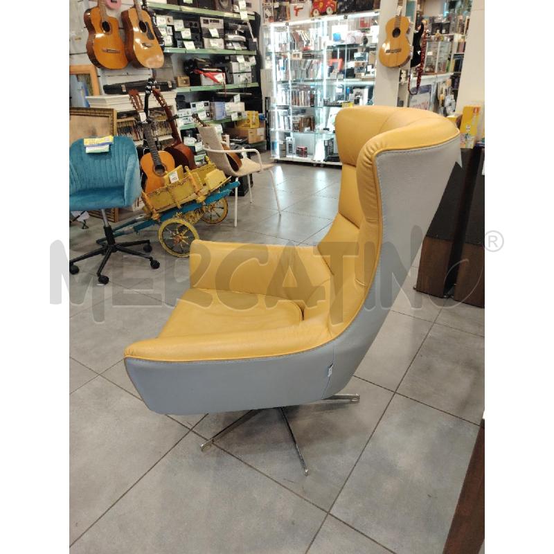 POLTRONA CALIA JACOB PELLE GIALLA | Mercatino dell'Usato Roma eur 2