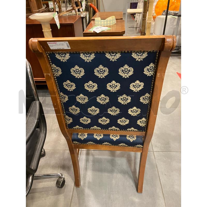 POLTRONA LEGNO S/BLU FIORI | Mercatino dell'Usato Roma eur 3