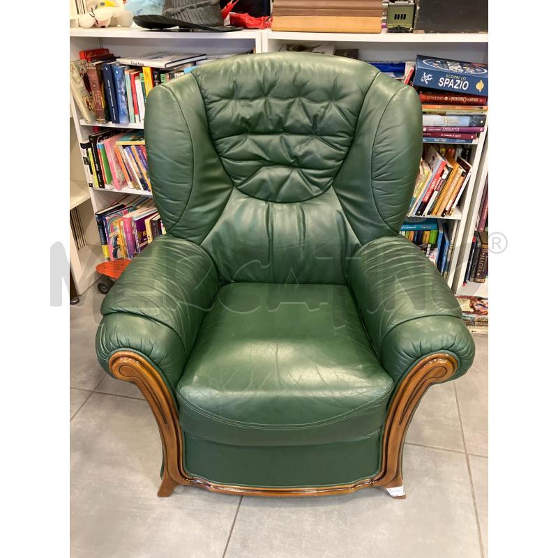 POLTRONA VINTAGE VERDE | Mercatino dell'Usato Roma eur 1