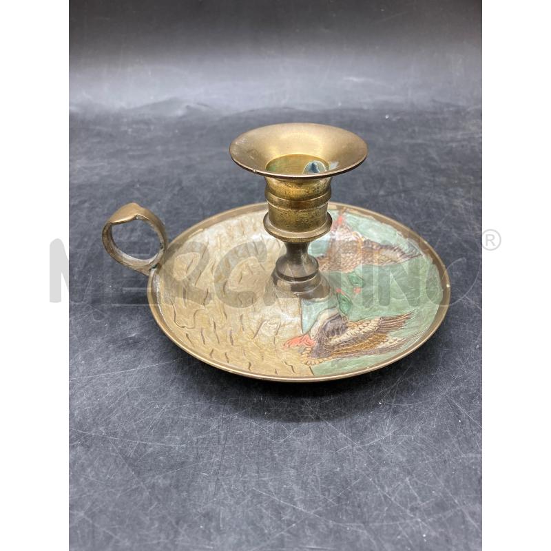 PORTA CANDELA OTTONE SMALTATO | Mercatino dell'Usato Roma eur 1