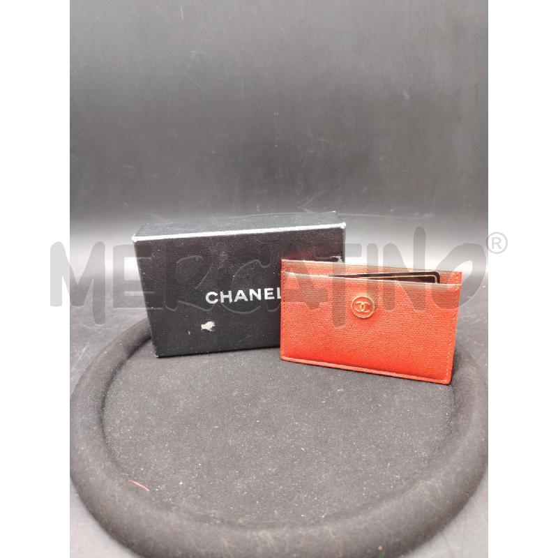 PORTA CARTE CHANEL PELLE ROSSO 9043864 | Mercatino dell'Usato Roma eur 1