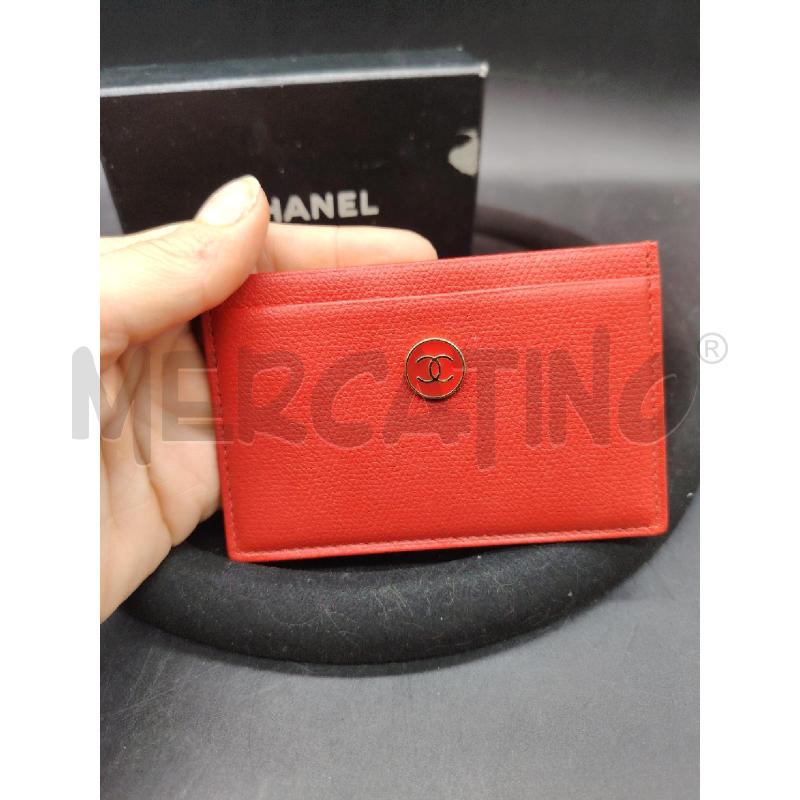 PORTA CARTE CHANEL PELLE ROSSO 9043864 | Mercatino dell'Usato Roma eur 2