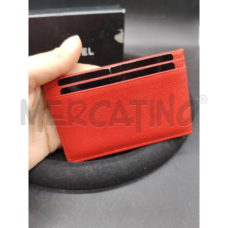 PORTA CARTE CHANEL PELLE ROSSO 9043864 | Mercatino dell'Usato Roma eur 3