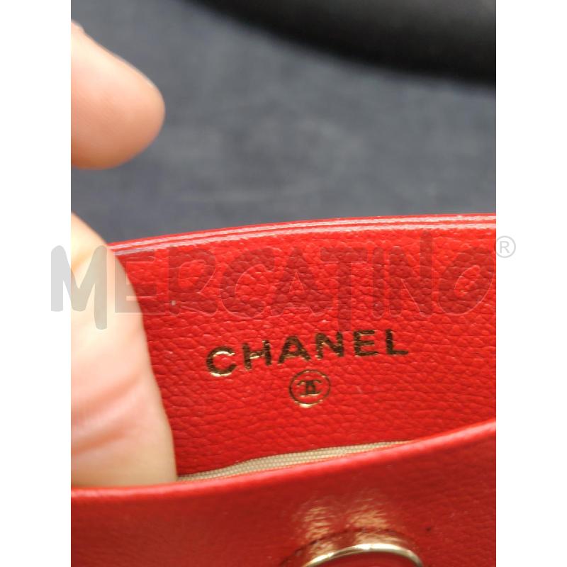 PORTA CARTE CHANEL PELLE ROSSO 9043864 | Mercatino dell'Usato Roma eur 5