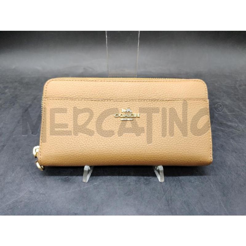 PORTA FOGLIO COACH BEIGE PELLE MARTELLATA | Mercatino dell'Usato Roma eur 1