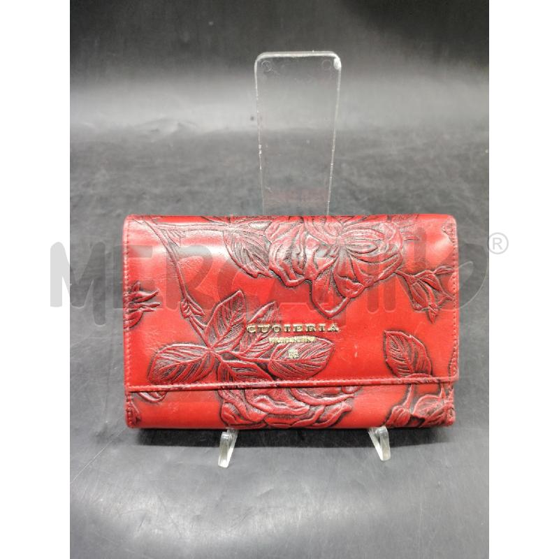 PORTA FOGLIO CUOIERIA FIORENTINA ROSSO FIORI | Mercatino dell'Usato Roma eur 1