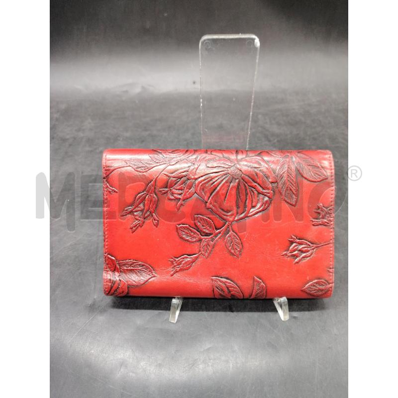 PORTA FOGLIO CUOIERIA FIORENTINA ROSSO FIORI | Mercatino dell'Usato Roma eur 2