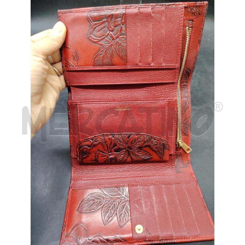 PORTA FOGLIO CUOIERIA FIORENTINA ROSSO FIORI | Mercatino dell'Usato Roma eur 3