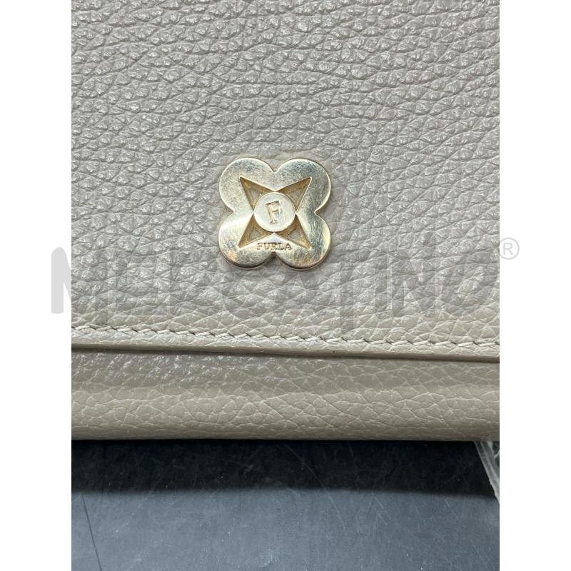 PORTA FOGLIO FURLA GRI PELLE | Mercatino dell'Usato Roma eur 2