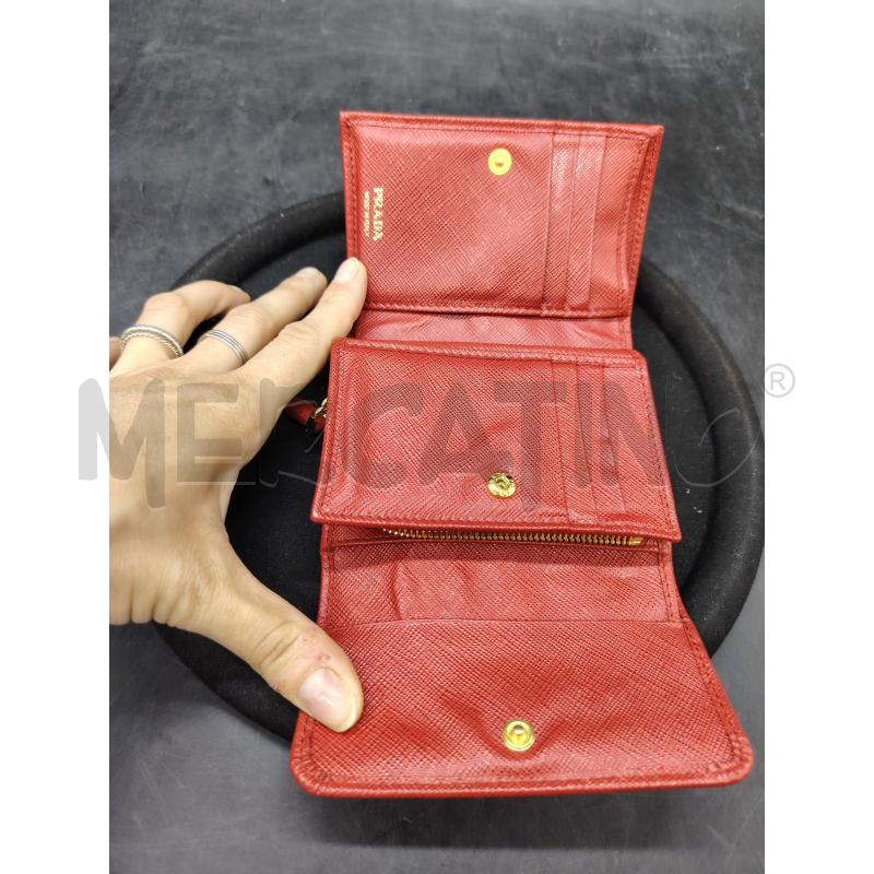 PORTA FOGLIO PRADA SAFFIANO ROSSO | Mercatino dell'Usato Roma eur 2