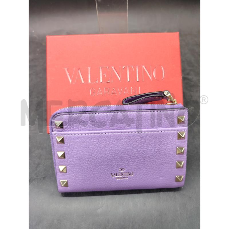 PORTA FOGLIO VALENTINO GARAVANI ROCKSTUD LILLA | Mercatino dell'Usato Roma eur 1