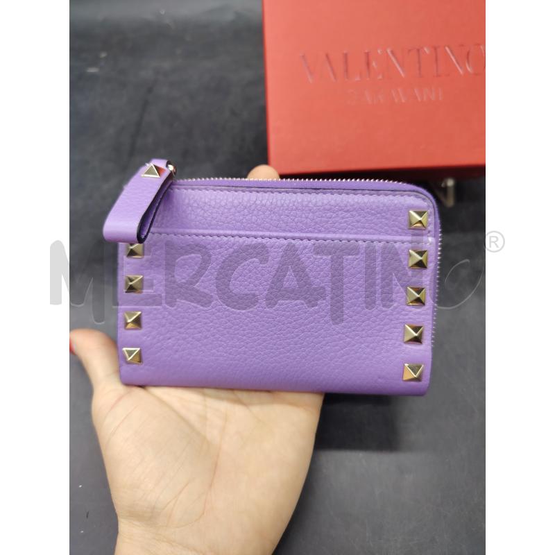 PORTA FOGLIO VALENTINO GARAVANI ROCKSTUD LILLA | Mercatino dell'Usato Roma eur 3