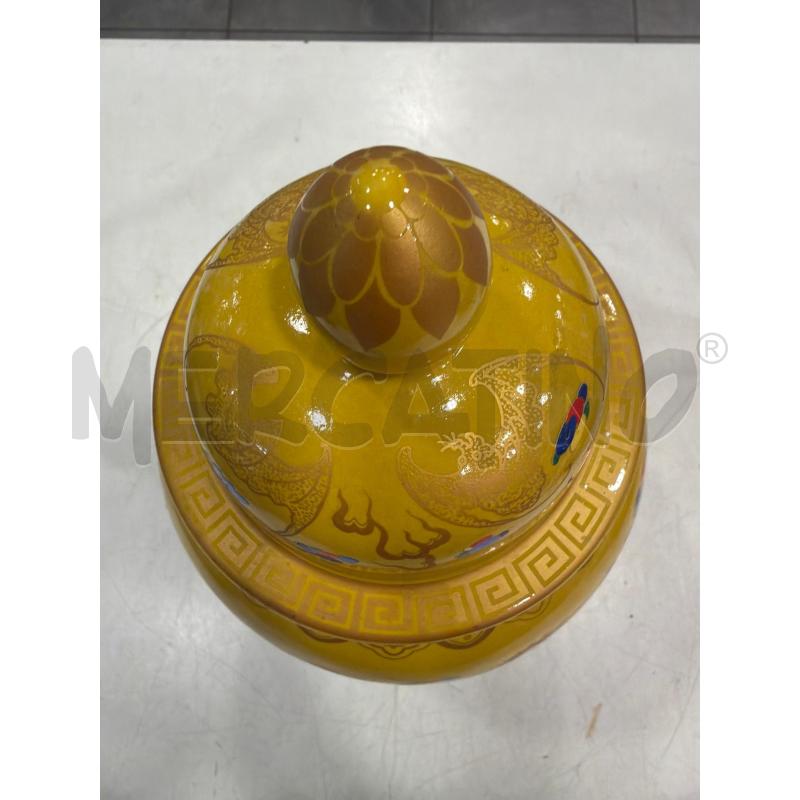 POTICHE VASO ORIENTALE GIALLO DRAGONE | Mercatino dell'Usato Roma eur 3