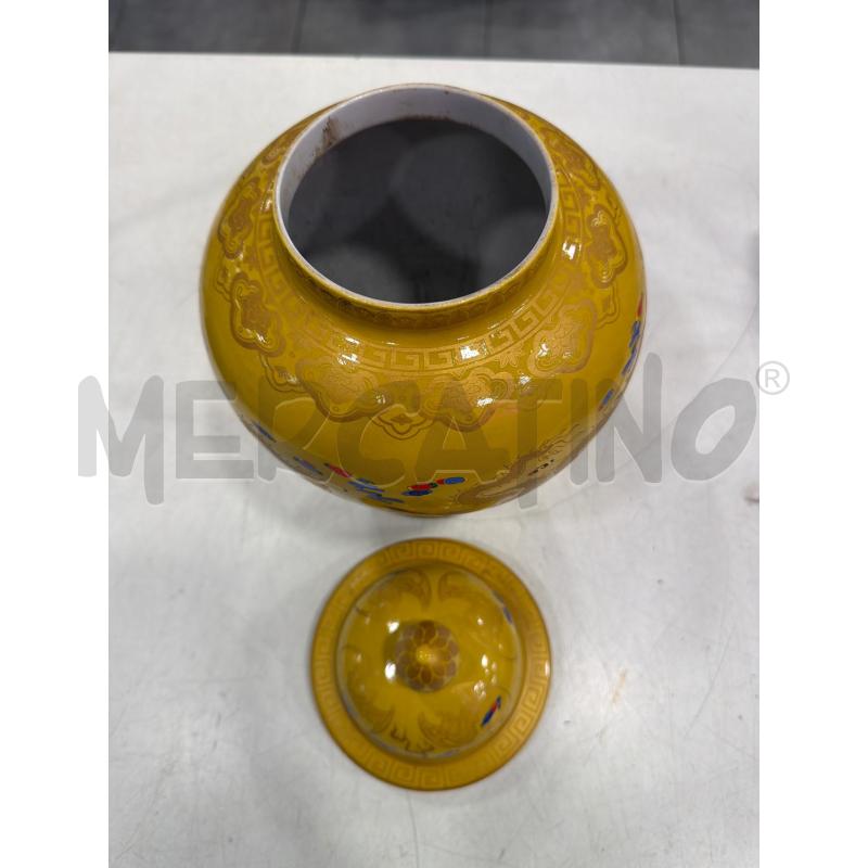 POTICHE VASO ORIENTALE GIALLO DRAGONE | Mercatino dell'Usato Roma eur 4