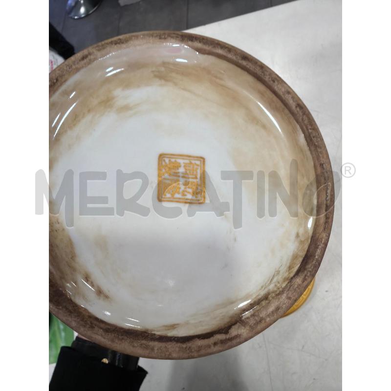 POTICHE VASO ORIENTALE GIALLO DRAGONE | Mercatino dell'Usato Roma eur 5
