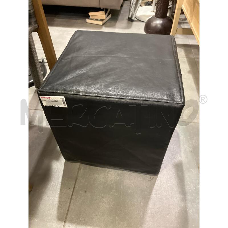 POUF ECOPELLE NERO | Mercatino dell'Usato Roma eur 1