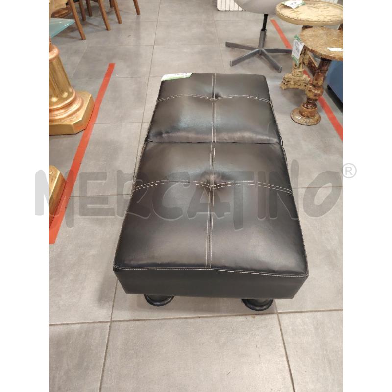 POUF SEDUTA CONTENITORE PELLE NERO | Mercatino dell'Usato Roma eur 1