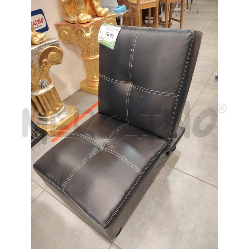 POUF SEDUTA CONTENITORE PELLE NERO | Mercatino dell'Usato Roma eur 2