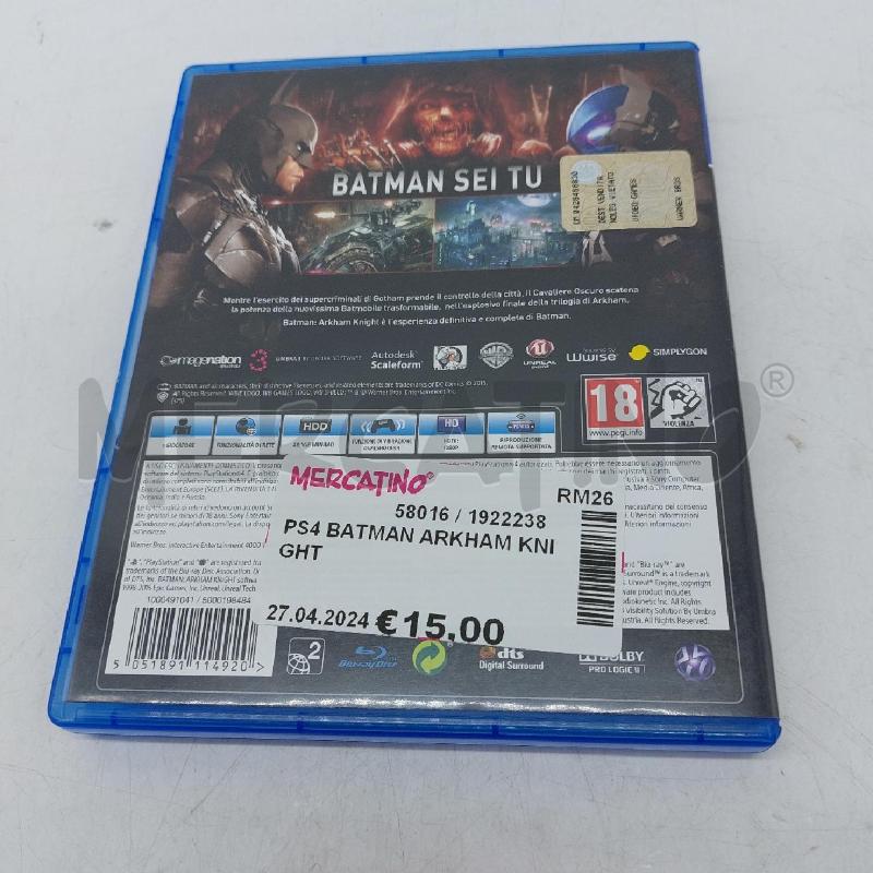 PS4 BATMAN ARKHAM KNIGHT | Mercatino dell'Usato Roma eur 2