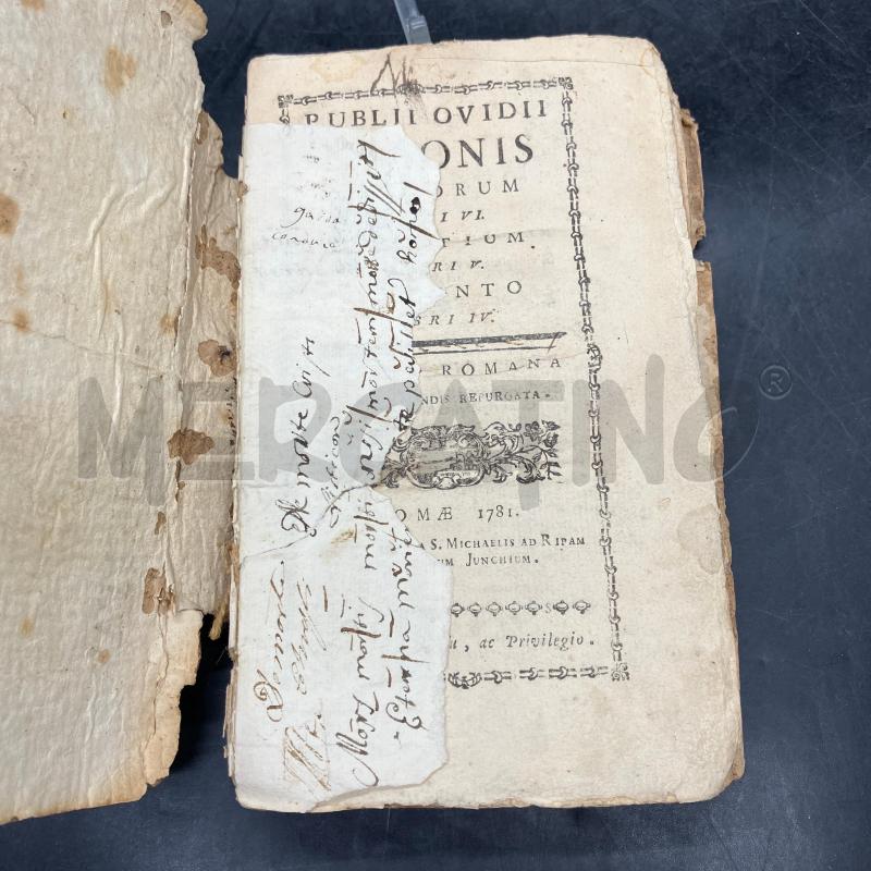 PUBLII OVIDII NASONIS 1781 | Mercatino dell'Usato Roma eur 2