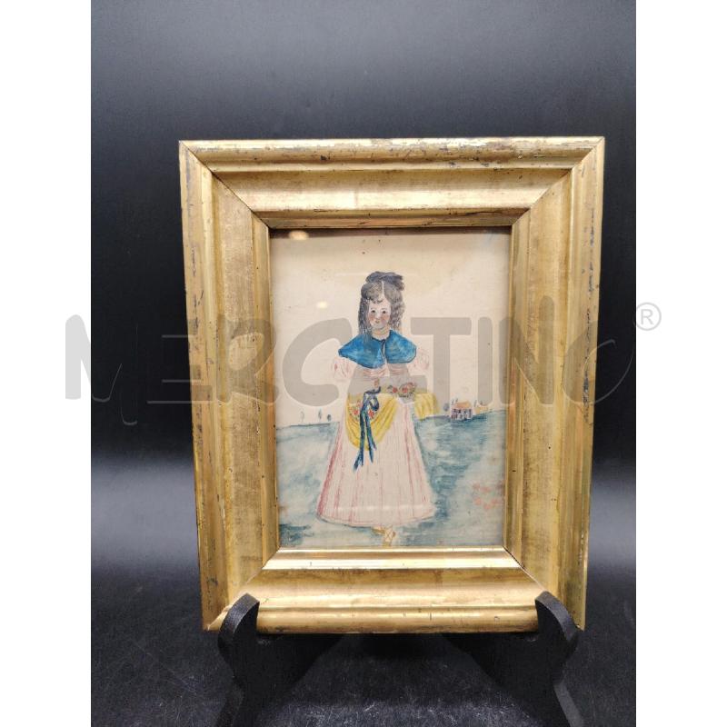 QUADRETTO GIOVANE DONNA  AMERICAN SCHOOL FOLK ART | Mercatino dell'Usato Roma eur 1