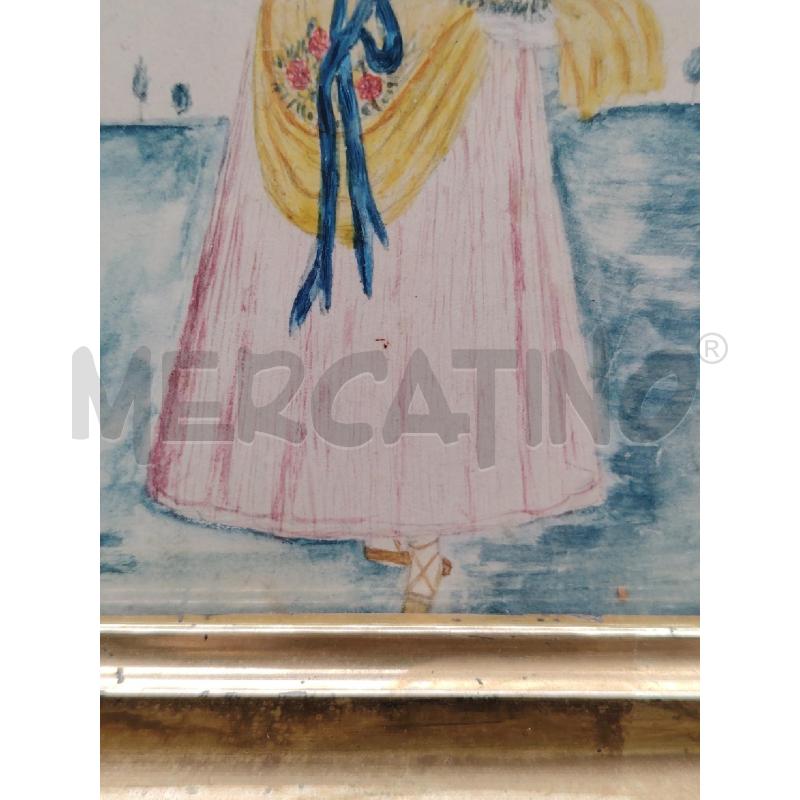 QUADRETTO GIOVANE DONNA  AMERICAN SCHOOL FOLK ART | Mercatino dell'Usato Roma eur 3