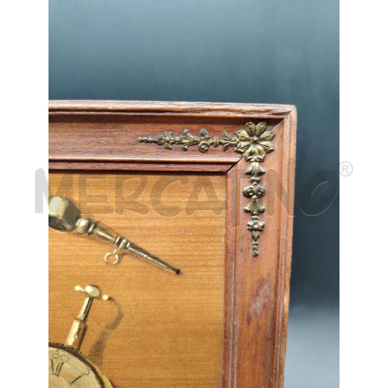 QUADRETTO  LEGNO OROLOGIO DA TASCHINO | Mercatino dell'Usato Roma eur 2