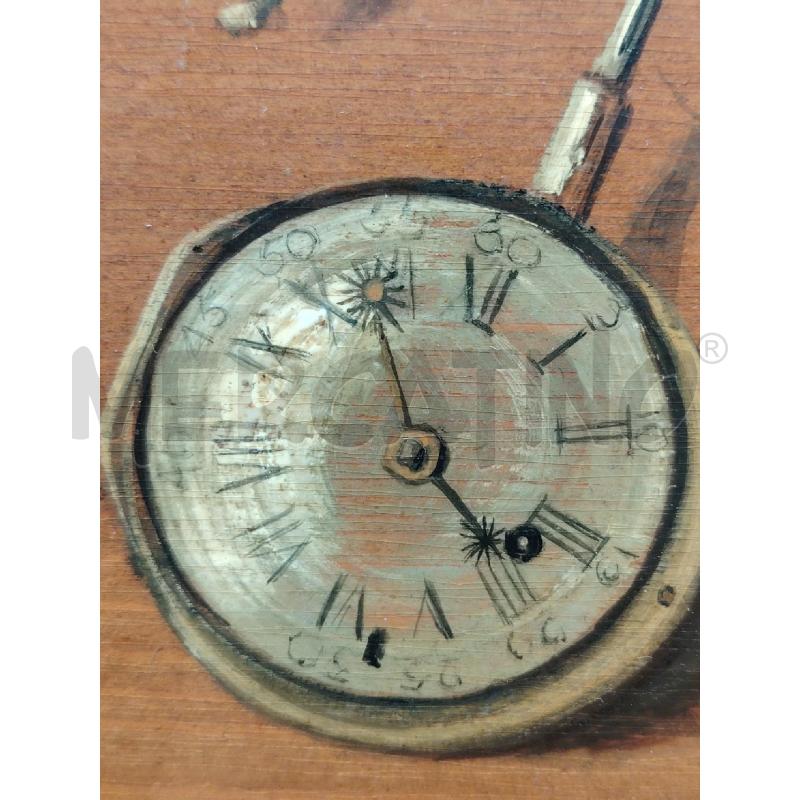 QUADRETTO  LEGNO OROLOGIO DA TASCHINO | Mercatino dell'Usato Roma eur 3