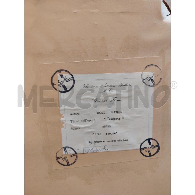 QUADRO A FIRMA FATTORI TRAMONTO | Mercatino dell'Usato Roma eur 5